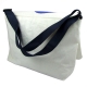 Grand sac besace en voile de bateau recycl� Bleu et blanc, 50 cm