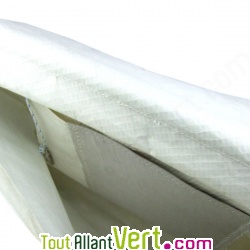 Grand sac besace en voile de bateau recycl� Bleu et blanc, 50 cm