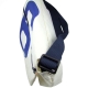 Grand sac besace en voile de bateau recycl� Bleu et blanc, 50 cm