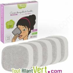 10 carr�s � d�maquiller lavables Eucalyptus biface pour recharge