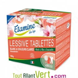 Tablette Lessive p�che et fleur d\'amandier 30 tablettes