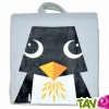 Sac  dos enfant Pingouin coton bio 23 x 23 x 7.5 cm