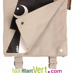 Sac � dos enfant Pingouin coton bio 23 x 23 x 7.5 cm