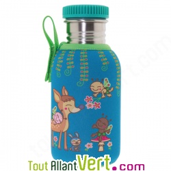 Gourde enfant inox 0,5L Housse illustr�e Biche sans bisph�nol A ni rev�tement