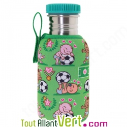 Gourde enfant inox 0,5L Housse illustr�e Foot sans bisph�nol A ni rev�tement