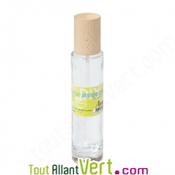 Flacon spray en verre pour cr�me, huile lait et lotion, bouchon bois 100ml