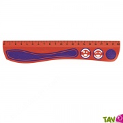 R�gle recycl�e Rouge et flexible 20 cm