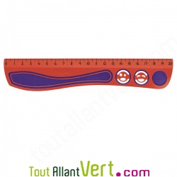R�gle recycl�e Rouge et flexible 20 cm