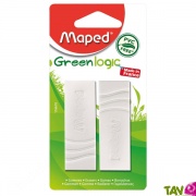 2 Gommes blanches sans PVC, Greenlogic