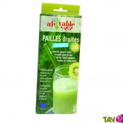 6 Pailles droites en Verre 20cm rutilisables + 1 goupillon