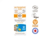 Cr�me solaire teint�e claire visage peaux sensibles, indice 50+, sans filtres chimiques, tube de 50g