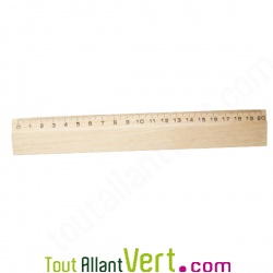 Rgle double dcimtre en bois naturel 20 cm Origine France