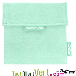 Pochette r�utilisable vert pour go�ter et sandwich 18 cm