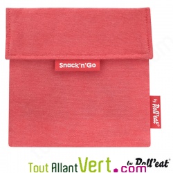 Pochette r�utilisable rouge pour go�ter et sandwich 18 cm