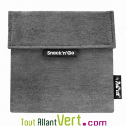 Pochette rutilisable noir pour goter et sandwich 18 cm