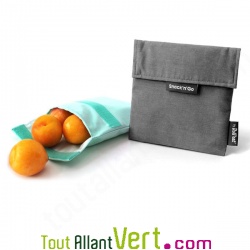 Pochette rutilisable noir pour goter et sandwich 18 cm