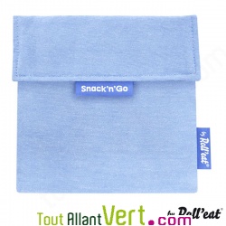 Pochette r�utilisable bleu pour go�ter et sandwich 18 cm