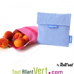Pochette r�utilisable bleu pour go�ter et sandwich 18 cm