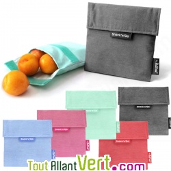 Pochette r�utilisable bleu pour go�ter et sandwich 18 cm