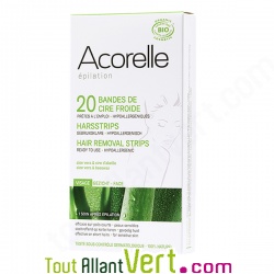 20 Bandes cire bio Visage pr�t � l\'emploi + 4 offertes !