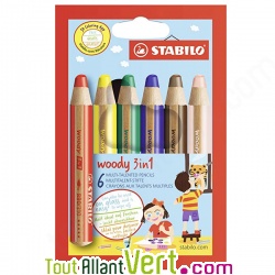 Woody, crayons 3 en 1 de Stabilo