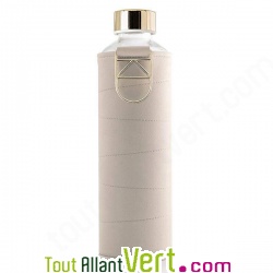 Gourde en verre et son fourreau en faux cuir, 750ml