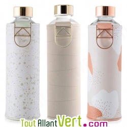 Gourde en verre et son fourreau en faux cuir, 750ml