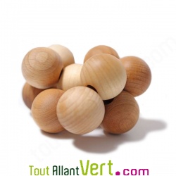 Hochet boule en bois naturel pour b�b�