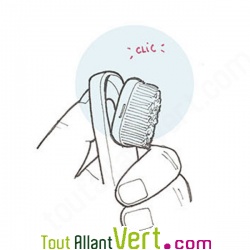 Brosse  dents Bleu fonc poils Nylon Souple, tte changeable de Caliquo