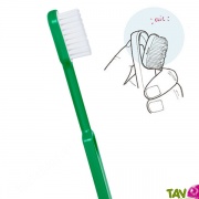 Brosse � dents Verte poils Nylon Medium, t�te changeable de Caliquo