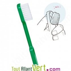 Brosse � dents Verte poils Nylon Souple, t�te changeable de Caliquo