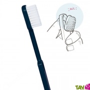 Brosse  dents Bleu fonc poils Nylon Souple, tte changeable de Caliquo