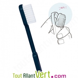 Brosse  dents Bleu fonc poils Nylon Souple, tte changeable de Caliquo