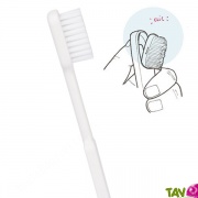 Brosse  dents Blanc poils Nylon Souple, tte changeable de Caliquo