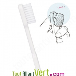 Brosse � dents Blanc poils Nylon Souple, t�te changeable de Caliquo