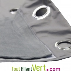 Rideau isolant thermique t et hiver Gris avec oeillets porte et fentre