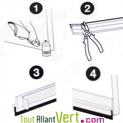 Bas de porte adh�sif brosse, isolation thermique pour sol irr�gulier 1m