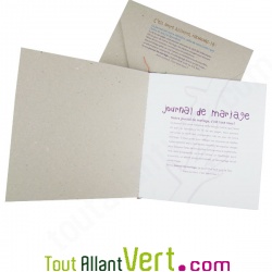 Journal de Mariage, livret recycl� cousu 20cm