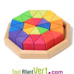 Puzzle cr�atif en bois multicolore octogone Grimms
