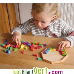 Puzzle cr�atif en bois multicolore octogone Grimms