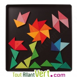 Puzzle cr�atif Magn�tique 64 triangles et sa boite m�tal