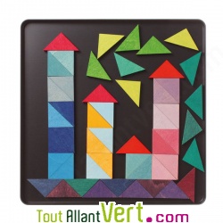 Puzzle cr�atif Magn�tique 64 triangles et sa boite m�tal