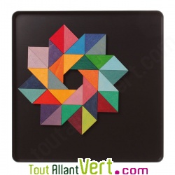 Puzzle cr�atif Magn�tique 64 triangles et sa boite m�tal