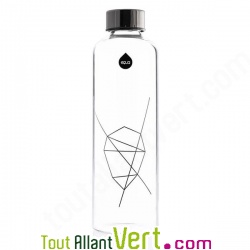 Gourde en verre et son fourreau en faux cuir Marbr� noir, 750ml