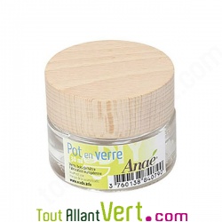 Pot verre et bouchon bois vide 30ml