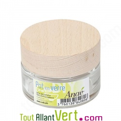 Pot verre et bouchon bois vide 50ml