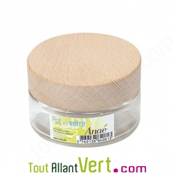 Pot verre et bouchon bois vide 100ml