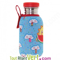 Gourde enfant inox 0,5L Housse Nuages sans bisph�nol A ni rev�tement