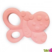 Anneau de dentition bb Papillon Rose caoutchouc naturel 8cm
