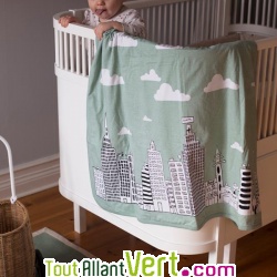 Couverture b�b� en coton bio 100x100 cm Ville